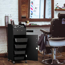 Load image into Gallery viewer, Black Salon Trolley Cart with 4 Storage Trays-Black
