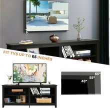 Load image into Gallery viewer, 4-Cubby TV Stand Media Console for TV&#39;s up to 65&quot; with 3-Position Height Adjustable Shelf
