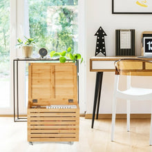 Load image into Gallery viewer, Bamboo Hanging and Rolling File Storage Organizer-Natural
