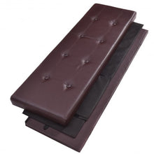 Load image into Gallery viewer, 45&quot; Large Folding Ottoman Storage Seat - Brown
