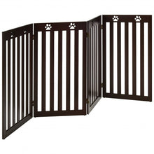 Load image into Gallery viewer, 36&quot; Folding Wooden Freestanding Pet Gate  with 360° Hinge-Espresso

