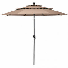 Load image into Gallery viewer, 10ft 3 Tier Patio Umbrella Aluminum Sunshade Shelter Double Vented-Beige
