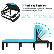 Load image into Gallery viewer, Patio Rattan Cushioned Height Adjustable Lounge Chair-Blue
