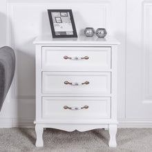 Load image into Gallery viewer, Storage Solid Wood End Nightstand w/ 3 Drawers -White
