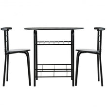 Load image into Gallery viewer, 3 pcs Home Kitchen Bistro Pub Dining Table 2 Chairs Set-Black
