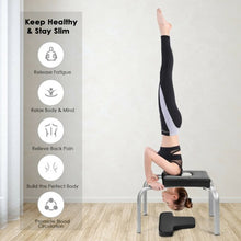 Load image into Gallery viewer, Yoga Iron Headstand Bench w/ PVC Pads for Family Gym-Black
