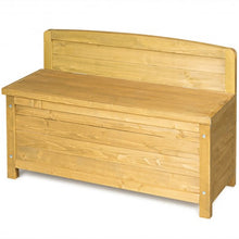 Load image into Gallery viewer, 16.5 Gallon Wood Storage Bench Deck Outdoor Seating 35.5&quot;-Yellow
