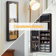 Load image into Gallery viewer, 5 LEDs Jewelry Armoire Wall Mounted / Door Hanging Mirror-Coffee
