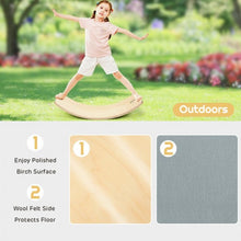 Load image into Gallery viewer, Wooden Wobble Balance Board Kids 35&#39;&#39; Rocker Yoga Curvy Board Toy w/ Felt Layer
