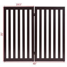 Load image into Gallery viewer, 35&quot; Folding Standing 2/4 Panel Wood Pet Fence-Brown-A

