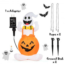 Load image into Gallery viewer, 4.5&#39; Halloween Inflatable Ghost in Pumpkin with Light

