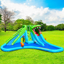 Load image into Gallery viewer, Crocodile Themed Inflatable Slide Bouncer with Two Water Slides
