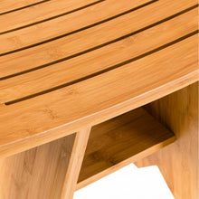 Load image into Gallery viewer, 18&quot; Bamboo Shower Stool Bench with Shelf
