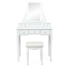 Load image into Gallery viewer, Dimmable Bulbs Touch Switch Vanity Dressing Table Set with Removable Box-White

