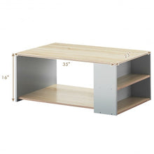 Load image into Gallery viewer, Coffee Table Sofa Side Table with Storage Shelves -Natural

