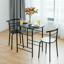 Load image into Gallery viewer, 3 pcs Home Kitchen Bistro Pub Dining Table 2 Chairs Set-Black
