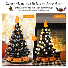 Load image into Gallery viewer, 15&quot; Pre-Lit Ceramic Hand-Painted Tabletop Halloween Tree
