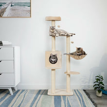 Load image into Gallery viewer, 56.5&quot; Multi-Level Cat Tree Kitten Climbing Tower-Beige
