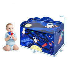 Load image into Gallery viewer, Wooden Toy Box Storage with Seating Bench for Kids-Blue
