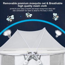 Load image into Gallery viewer, 2 in 1 Foldable Crib with Detachable &amp; Thicken Mattress-White
