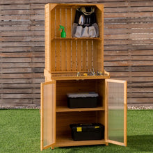 Load image into Gallery viewer, Wooden Potting Bench Outdoor Storage Cabinet
