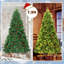 Load image into Gallery viewer, 7.5Ft Pre-lit Hinged Christmas Tree with 550 LED Lights
