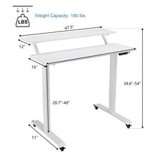 Load image into Gallery viewer, Electric 2-Tier Standing Desk Mobile Sit Stand Desk Height Adjustable-White
