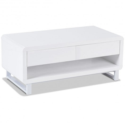 Bluetooth Speakers Drawer LED Light Modern Coffee Table