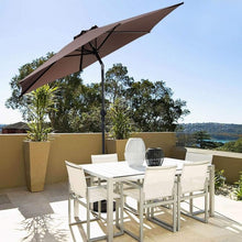 Load image into Gallery viewer, 9FT Patio Umbrella Patio Market Steel Tilt W/ Crank Outdoor Yard Garden-Tan
