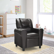 Load image into Gallery viewer, Children PU Leather Recliner Chair with Front Footrest-Brown
