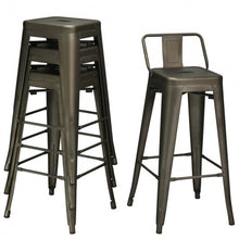 Load image into Gallery viewer, 30&quot; Set of 4 Metal Indoor Outdoor Counter Height Bar stools -Gun
