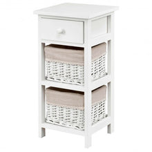 Load image into Gallery viewer, 2Pcs Bedroom Bedside End Table with Drawer Baskets-White
