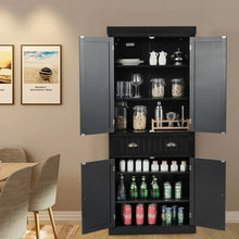 Load image into Gallery viewer, Cupboard Freestanding Kitchen Cabinet w/ Adjustable Shelves-Black
