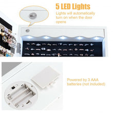 Load image into Gallery viewer, 5 LEDs Jewelry Armoire Wall Mounted / Door Hanging Mirror-White
