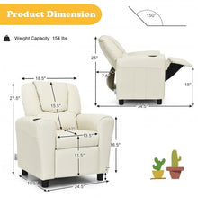 Load image into Gallery viewer, Children PU Leather Recliner Chair with Front Footrest-Beige
