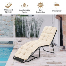 Load image into Gallery viewer, 73&quot; Lounge Chaise Cushion Padded Recliner for Indoor and Outdoor-Beige
