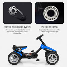 Load image into Gallery viewer, 4 Wheel Pedal Powered Ride on Racer Car for Kids-Blue
