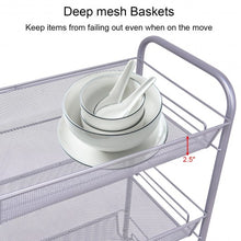 Load image into Gallery viewer, Black/Gray 4 Tier Storage Rack Trolley Cart-Gray
