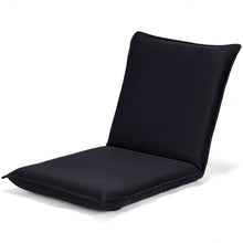 Load image into Gallery viewer, Adjustable 6-position Floor Chair Folding Lazy Man Sofa Chair-Black
