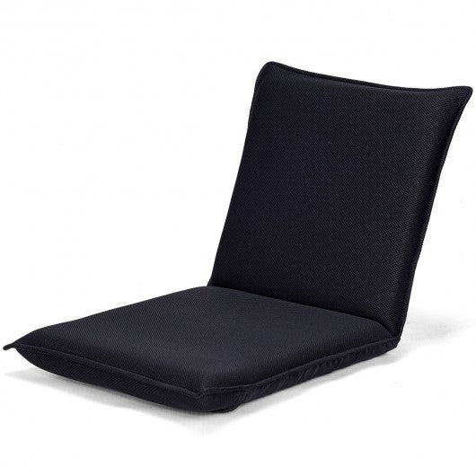 Adjustable 6-position Floor Chair Folding Lazy Man Sofa Chair-Black