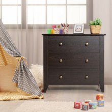 Load image into Gallery viewer, 3 Drawer Dresser Chest of Drawers Bedside Table-Espresso
