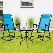 Load image into Gallery viewer, Outdoor Patio Headrest Folding Zero Gravity Rocking Chair-Turquoise
