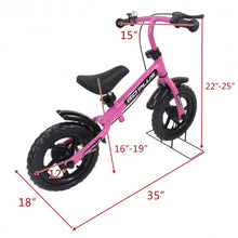 Load image into Gallery viewer, 12&quot; Three Colors Kids Bike Bicycle with Brakes and Bell-Pink
