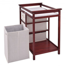 Load image into Gallery viewer, Infant Baby Changing Table w/3 Basket Hamper Diaper Storage Nursery-Cherry
