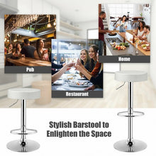 Load image into Gallery viewer, 1 PC Round Bar Stool Adjustable Swivel Pub Chair-White
