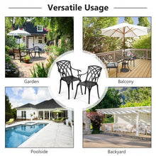 Load image into Gallery viewer, 2 Pcs Durable Aluminum Dining Chairs  Set with Armrest

