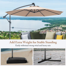 Load image into Gallery viewer, 10&#39; Patio Outdoor Sunshade Hanging Umbrella without Weight Base-Beige

