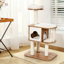 Load image into Gallery viewer, 46&quot; Wooden Cat Activity Tree with Platform and Cushions
