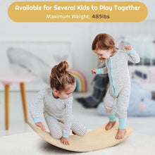 Load image into Gallery viewer, Wooden Wobble Balance Board Kids 35&#39;&#39; Rocker Yoga Curvy Board Toy w/ Felt Layer
