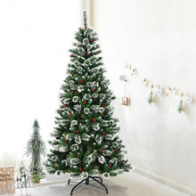 Load image into Gallery viewer, 7 ft Snow Flocked Artificial Christmas Hinged Tree
